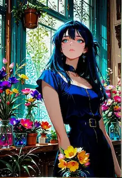 花と、紺碧のまなざし