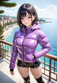 パープルダウンジャケット