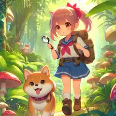 幻のキノコを求めて，キノコはこっちだわん🍄ฅ՞•ﻌ•՞ฅ