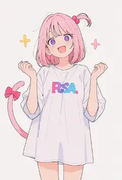 ピンク尻尾少女の喜びの瞬間