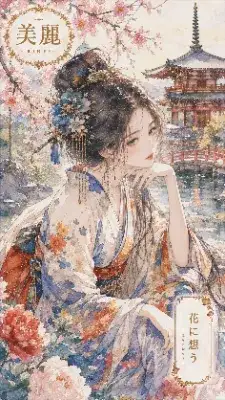 古寺の桜で花に想う美麗