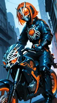 ◯ョッカー風のライダースーツ