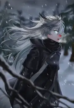 雪の降る森を歩く横顔のラップランド❄️