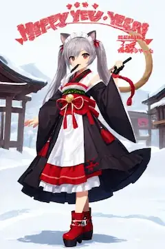 雪猫巫女の新年挨拶(文字)
