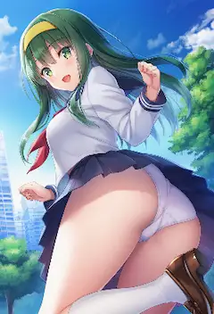風を切る緑髪セーラー服の疾走