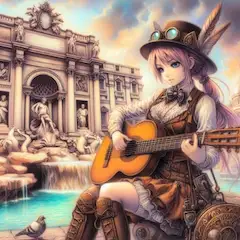 ギター演奏をする女子