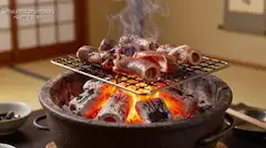 伝統の炭火、受け継がれる味わい🏯