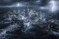 ある並行世界の架空風景１１『惑星ニドラスの海上都市群および海底都市エリア』