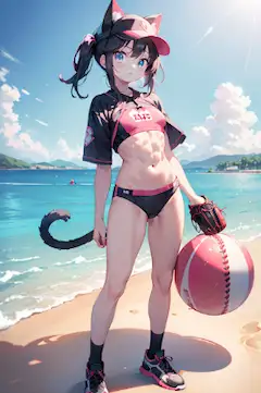 女子ビーチベースボール部＠海の日記念