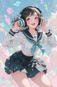音楽の空に浮かぶ少女のメロディー