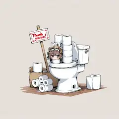 トイレットペーパー妖精の感謝