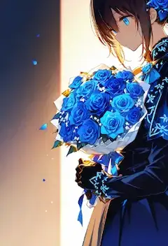 青いバラに託した永遠の約束