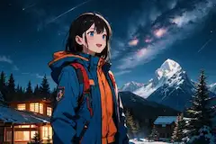 山の夜空