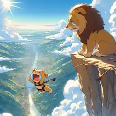獅子は我が子を千尋の谷にバンジー