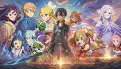 夕暮れをバックにSAOのキャラが集合！