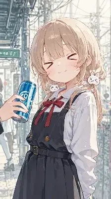 コーラを持つ笑顔の女の子