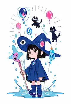 小さな魔女と泡の猫たちの魔法