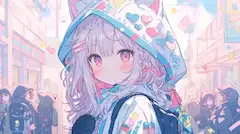 フード少女の街角冒険