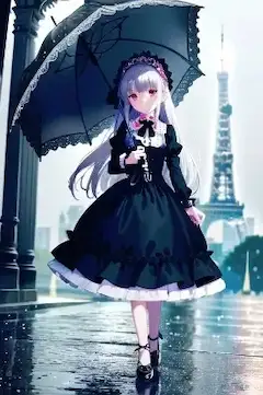 パリをお散歩する雨の日
