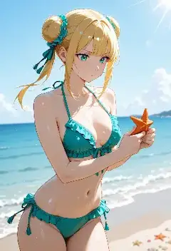 ヒトデと にらめっこ