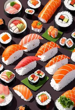 色とりどりの寿司が語る海の宴