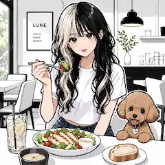 ランチするくるみちゃん♡