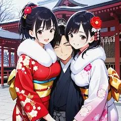雪の神社で紡ぐ三人の絆