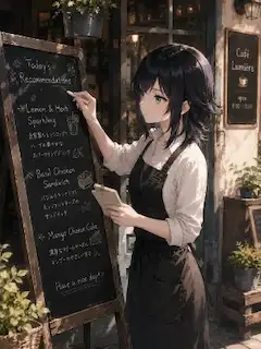 オープン前のカフェ