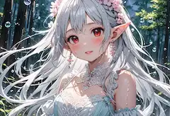 森のエルフと雨のささやき