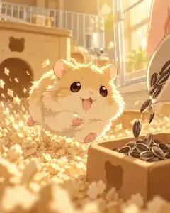 ごはんだ！ひまわりの種へ全力ダッシュ