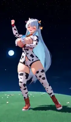踊る牛柄さん
