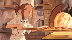 ピザ窯で焼く