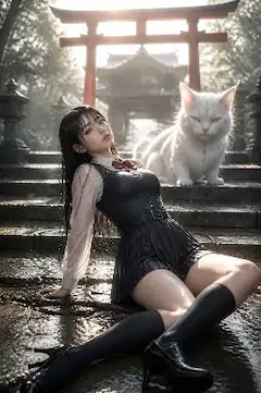 白猫の霊を従えた香さん