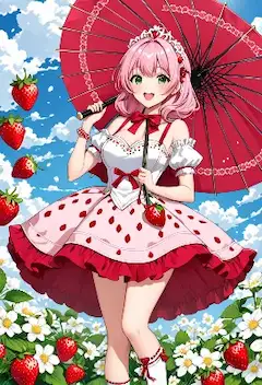 いちご畑のピンク姫