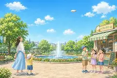 夏空の飛行船とアイス