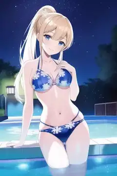 雪の結晶とビキニの女の子、第二です。