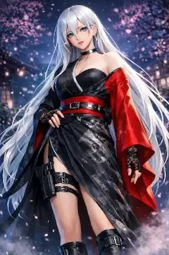 桜舞う夜の影忍者