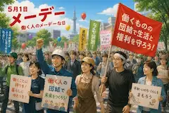 街に響く労働者のメーデー