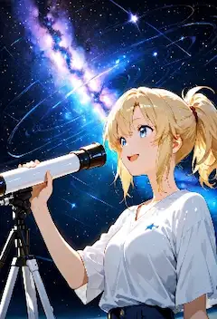 星空を覗く少女の宇宙探検