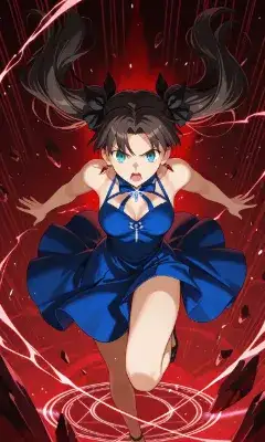 ドレス姿でもやはり魔法使いな遠坂凛