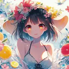 花冠少女の果実と水の戯れ