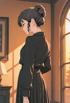 夕陽に照らされた黒い影