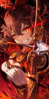 弓矢を引く迫力あるカッコいいアンバー🏹