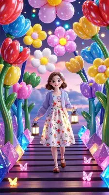 バルーンアートトンネル(3DCGスタイル)