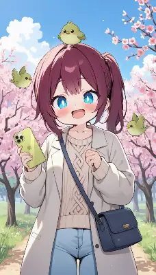 桃の花とウグイス