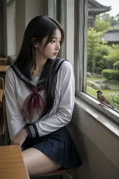 教室の窓の外、今日も何時もの雀が来ている。