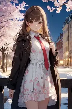 花佳＠お題「夜桜」＠ストックホルム・スウェーデン、総参謀長の休暇