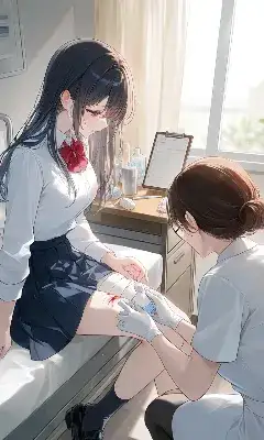 保健室の優しい手当てと少女の秘密