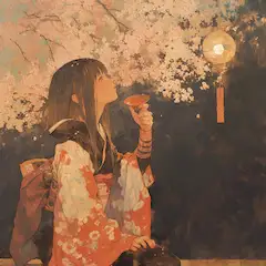 桜の下で