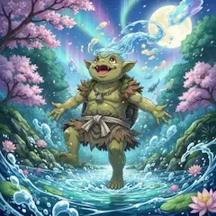 月光に誘われ踊るカッパ
